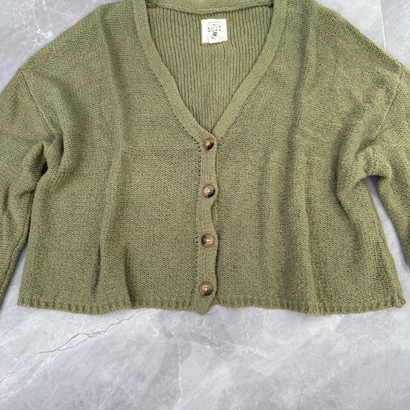 Women’s Billabong Button Down Knit V-Neck Cardigan Sweater Size Large - Picture 4 of 16